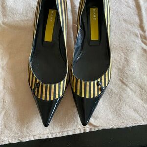 Marc Jacob Women's Black and Yellow Striped Heels